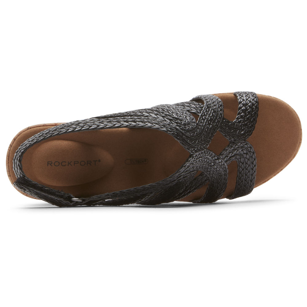 Rockport Singapore Womens Sandals - Briah Braided Black - FW5369874